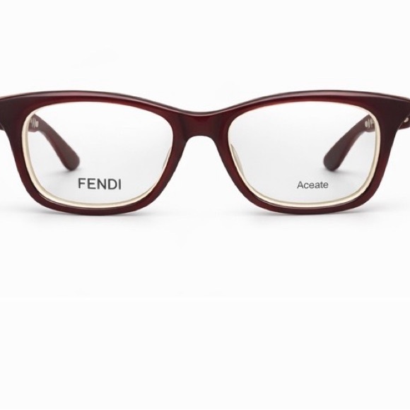Fendi Accessories - Fendi FF0256 Acetate Eyeglasses Burgundy Ivory 52-18-140 New Authentic